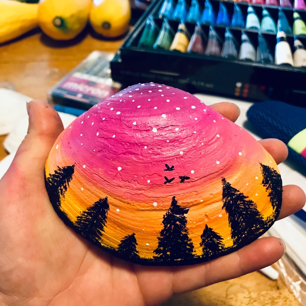 Painted sea shell